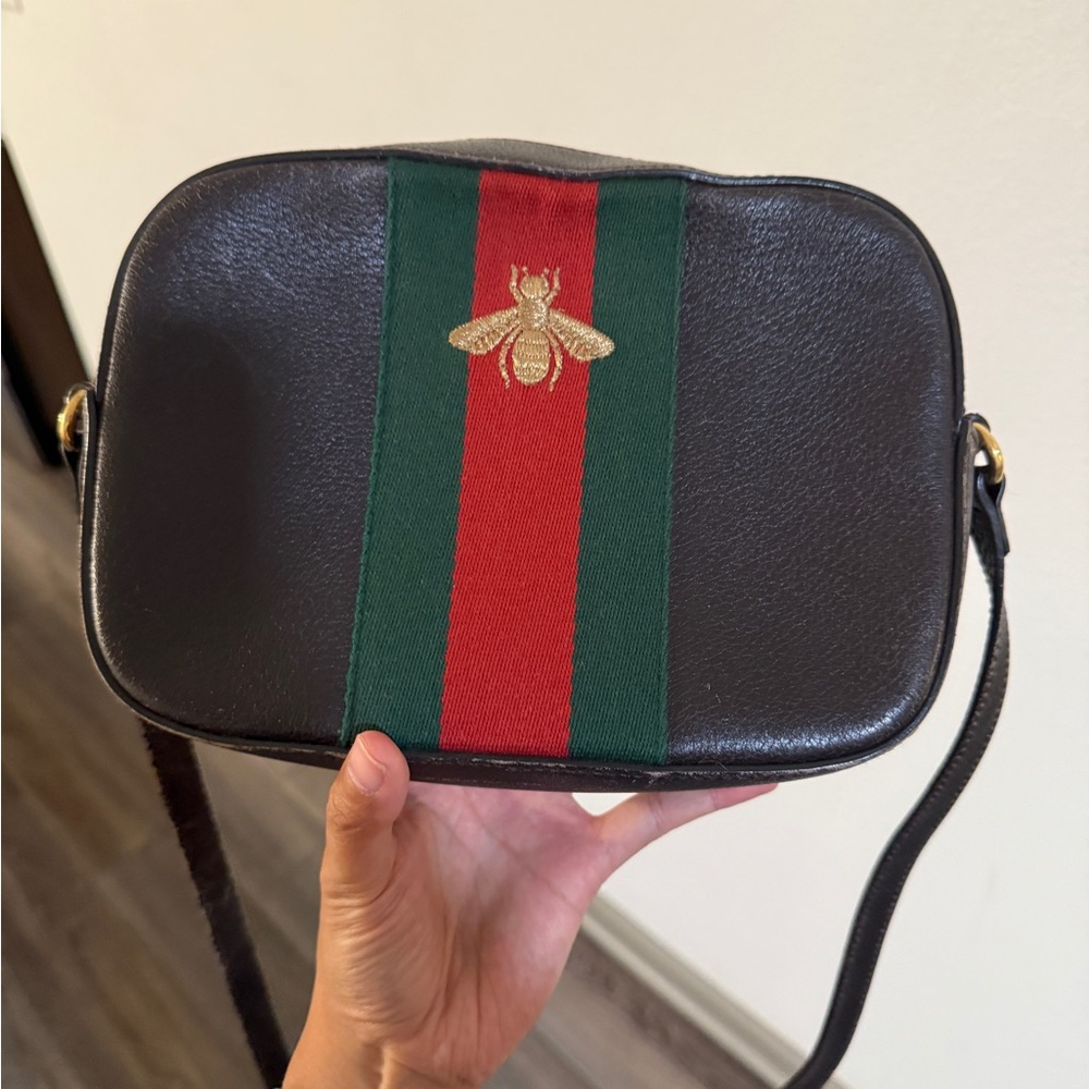 Gucci Black and Red Crossbody Bag with Iconic Design